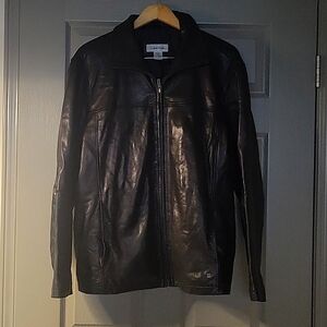 Calvin Klein - Leather Jacket - Mens L